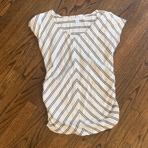 Motherhood Black and White Striped Short Sleeve Top